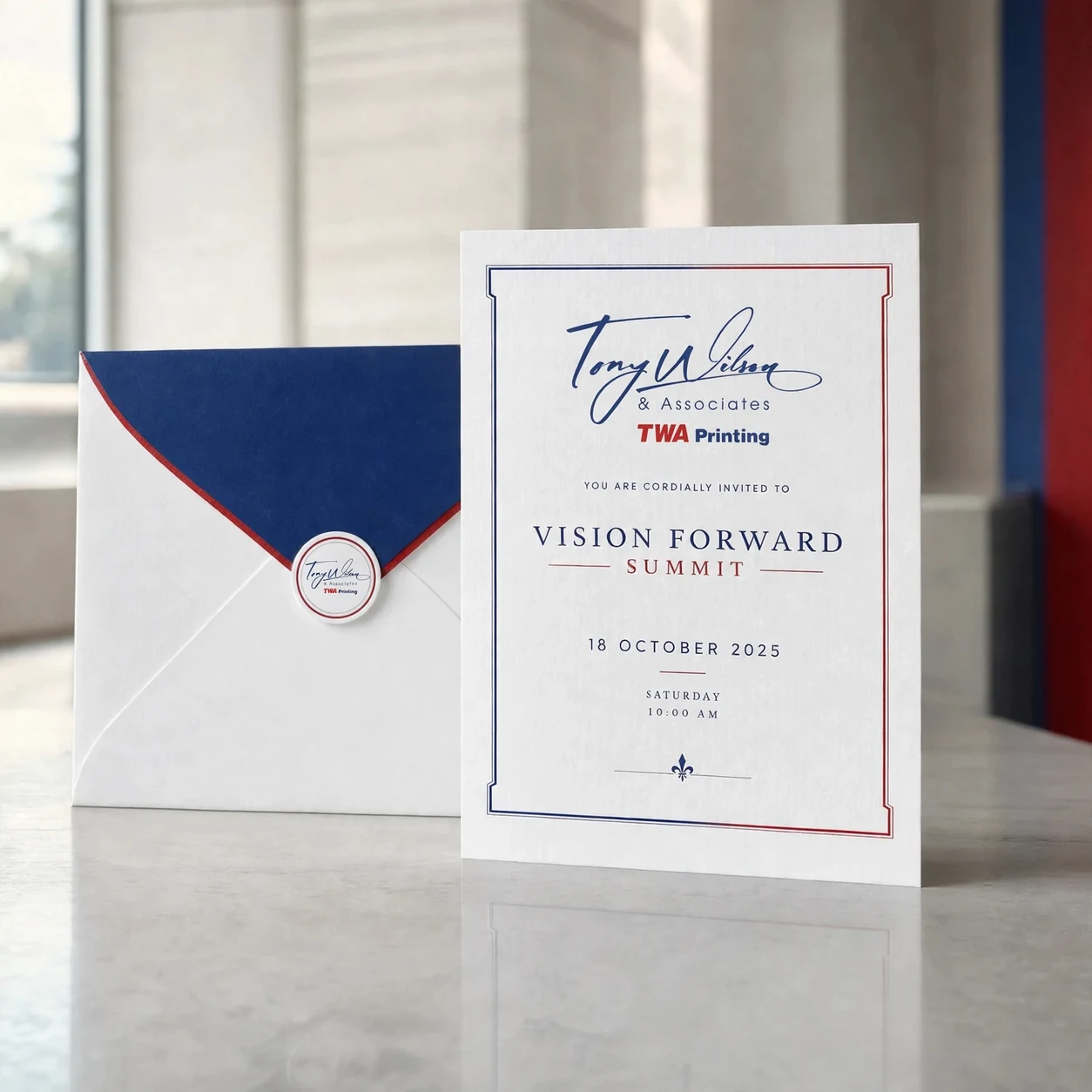 Event invitations — fictional-brand sample