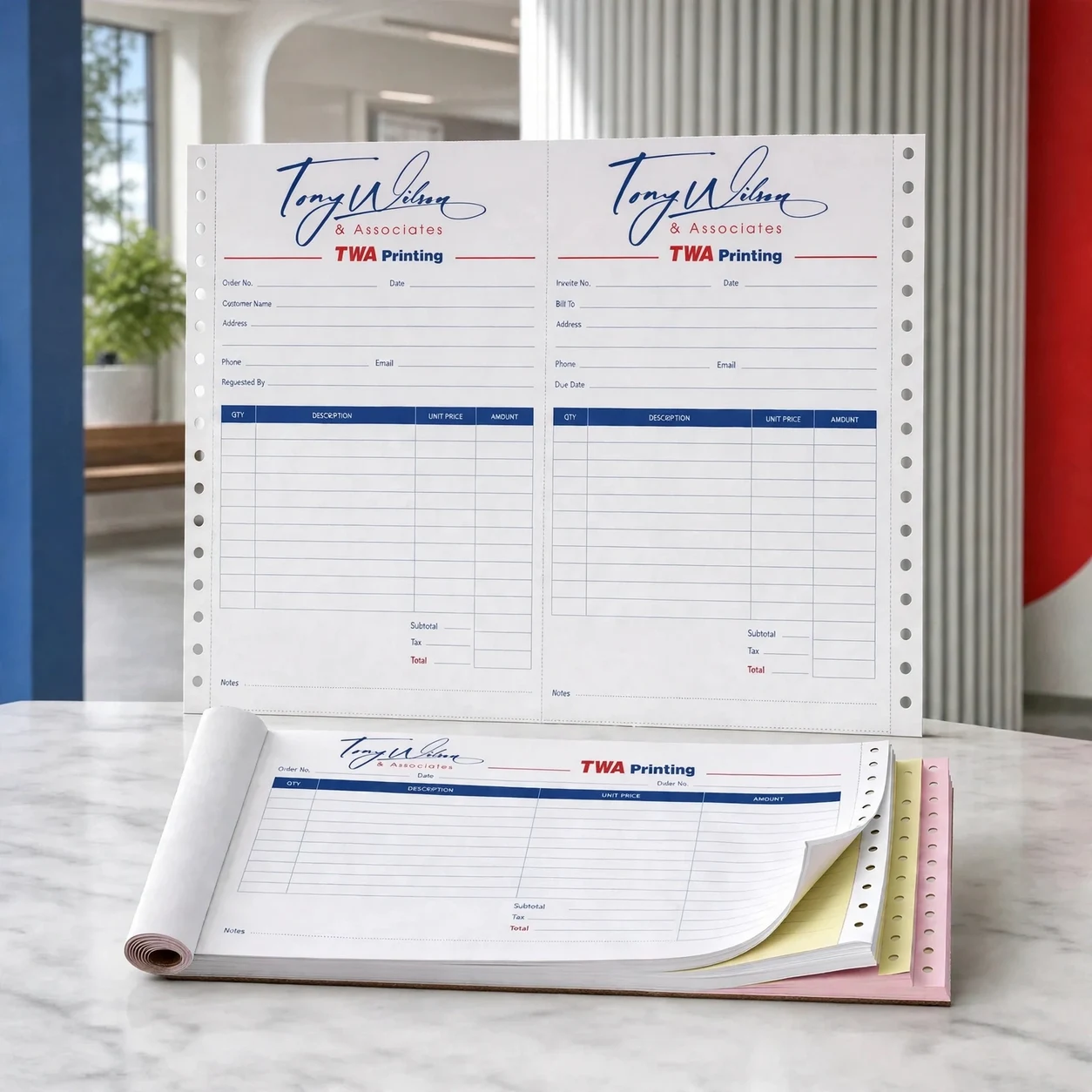 Business forms & NCR forms — fictional-brand sample