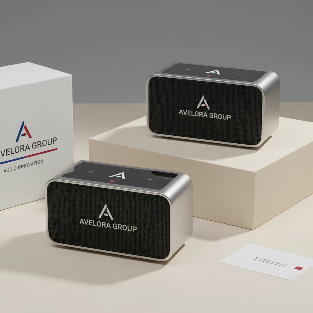 Compact Bluetooth speakers — fictional-brand sample