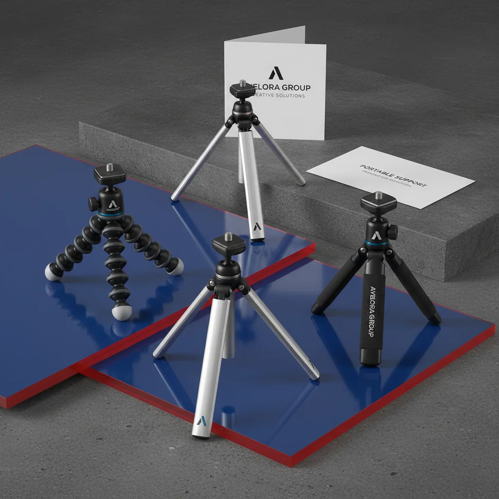 Mini phone tripods — fictional-brand sample