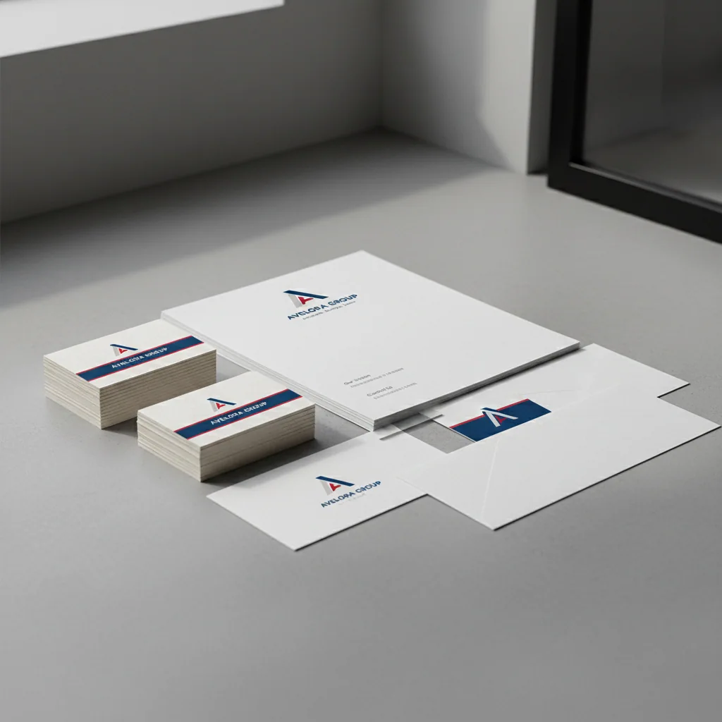Business cards & stationery — fictional-brand sample