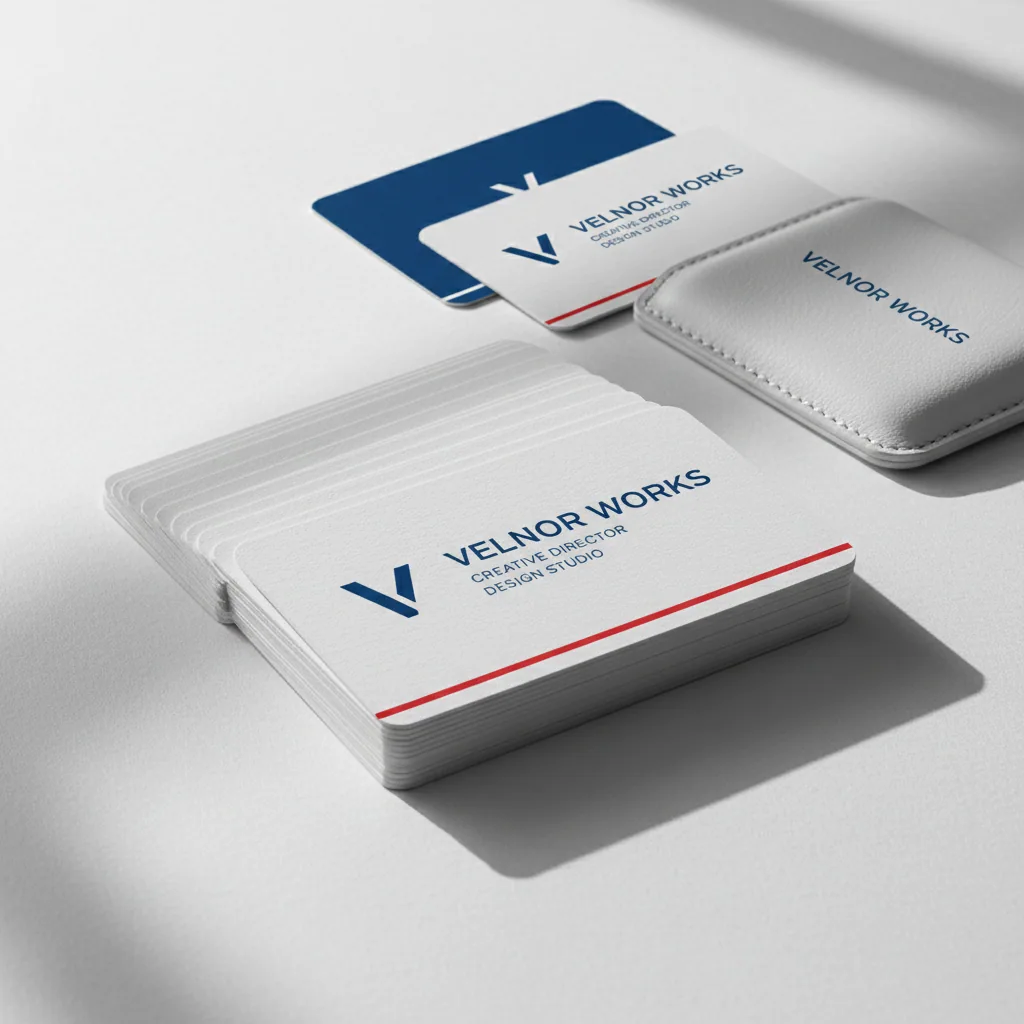 Business cards — fictional-brand sample