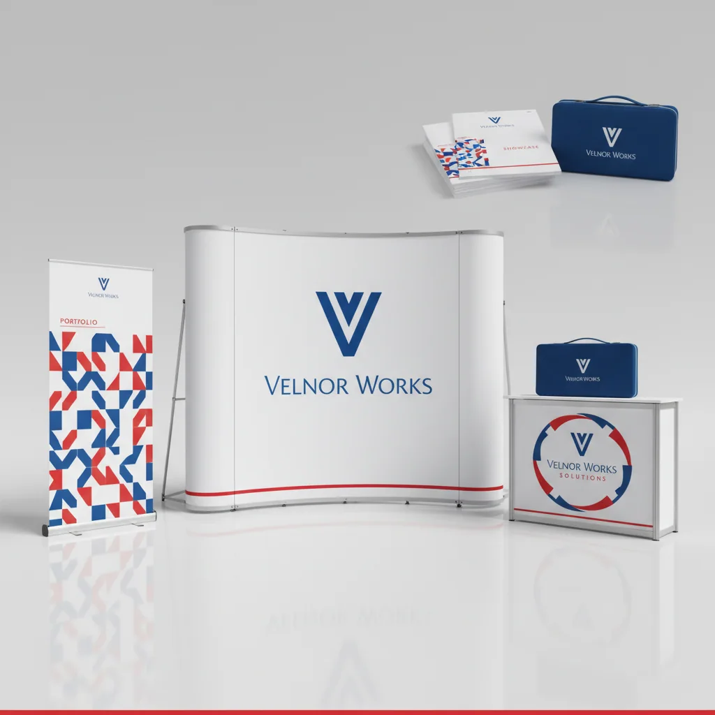 Trade show displays & booth graphics — fictional-brand sample
