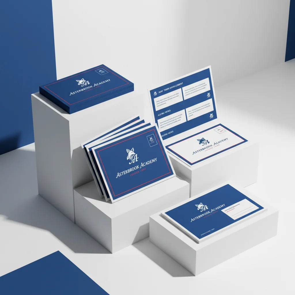 Postcards & self-mailers — fictional school & mascot sample
