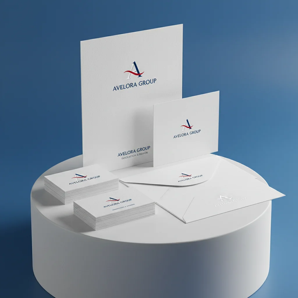 Business cards & stationery — fictional-brand sample