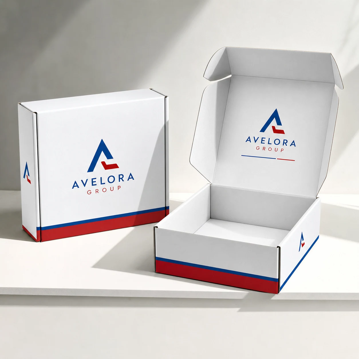 Custom packaging boxes — fictional-brand sample