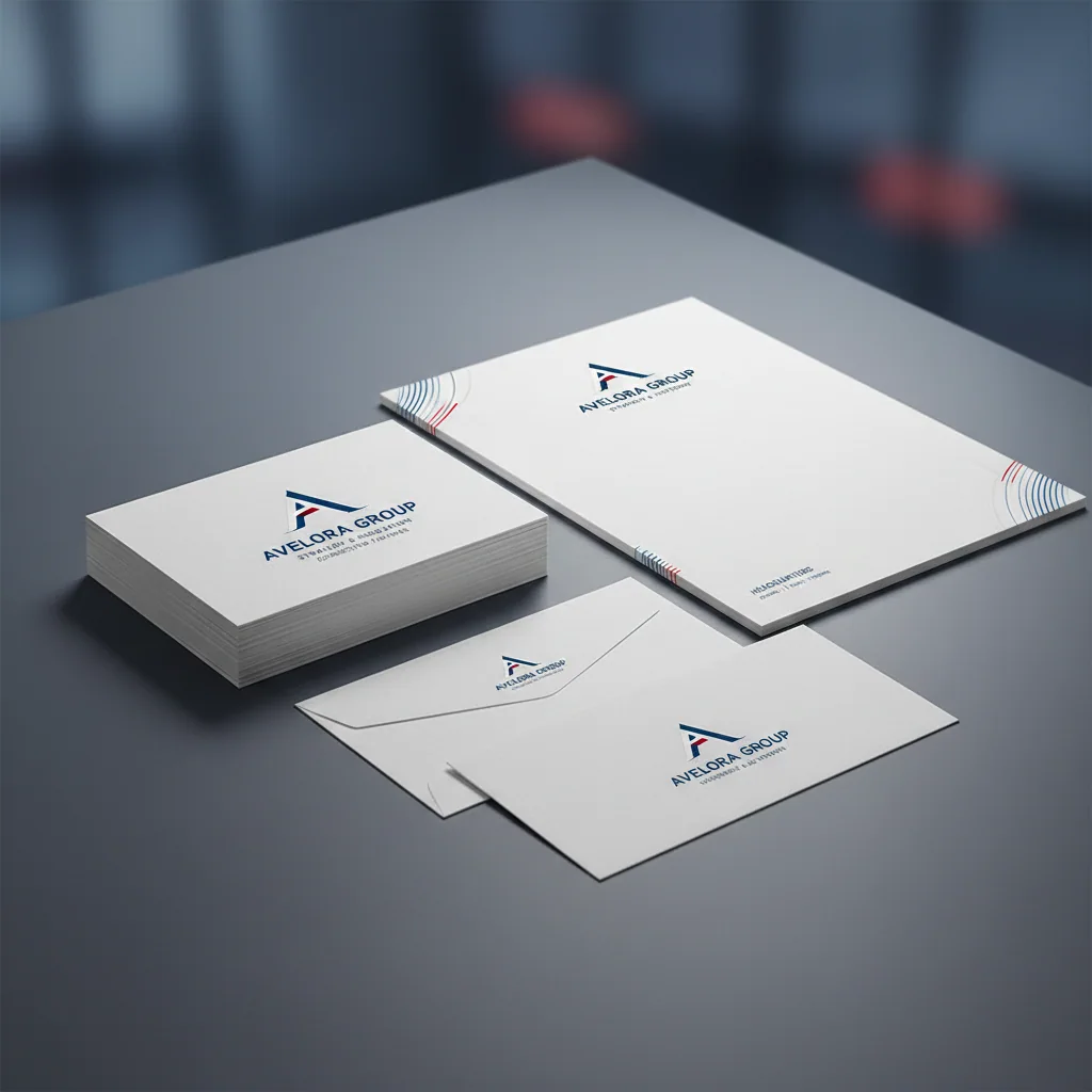 Business cards & stationery — fictional-brand sample