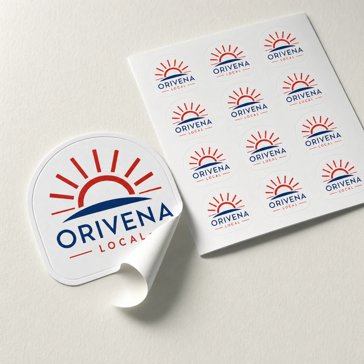Stickers & labels — fictional-brand sample