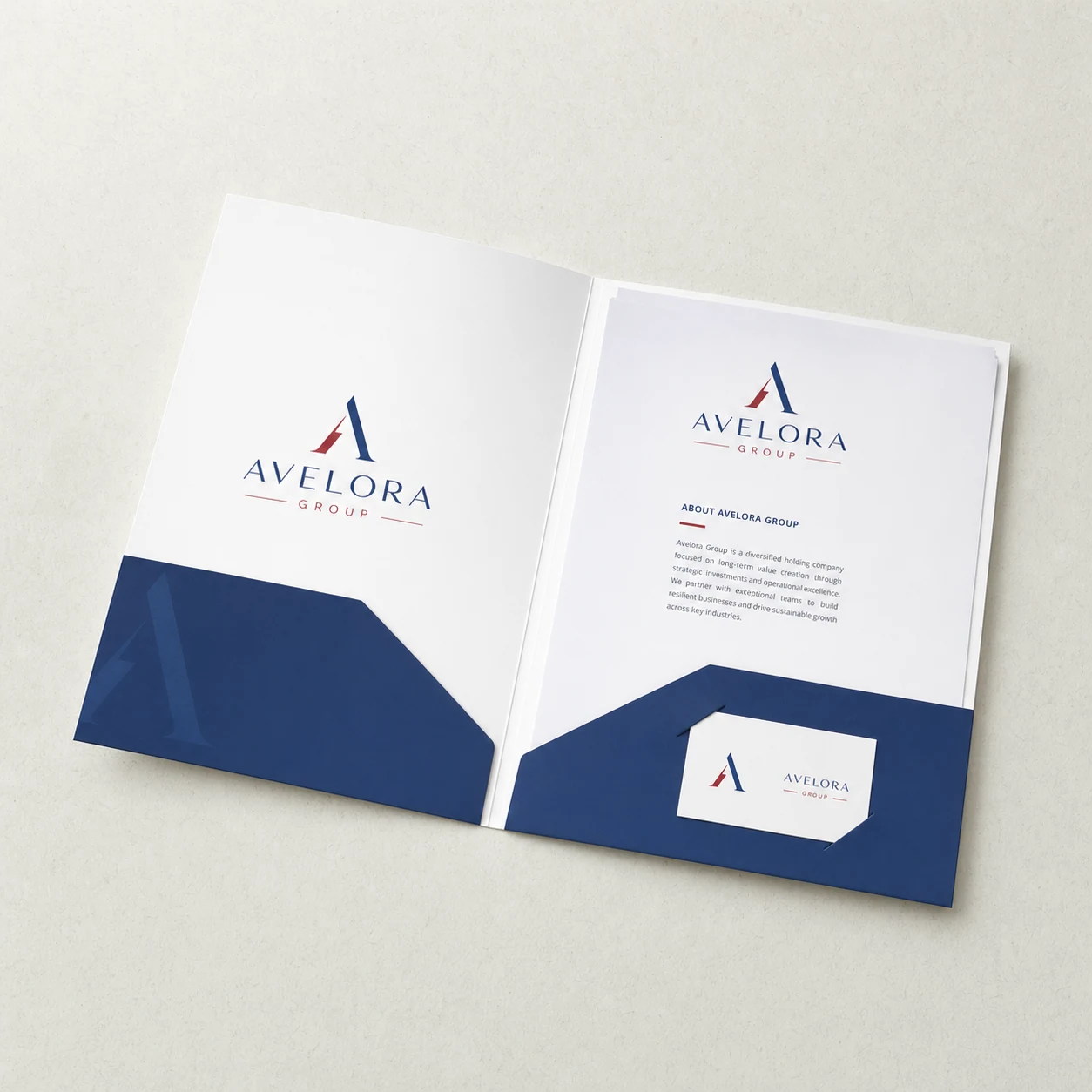 Presentation folders — fictional-brand sample