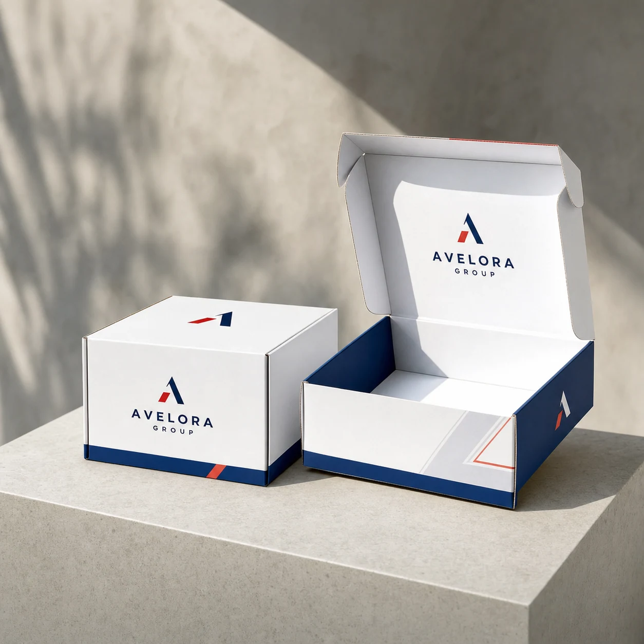 Custom packaging boxes — fictional-brand sample