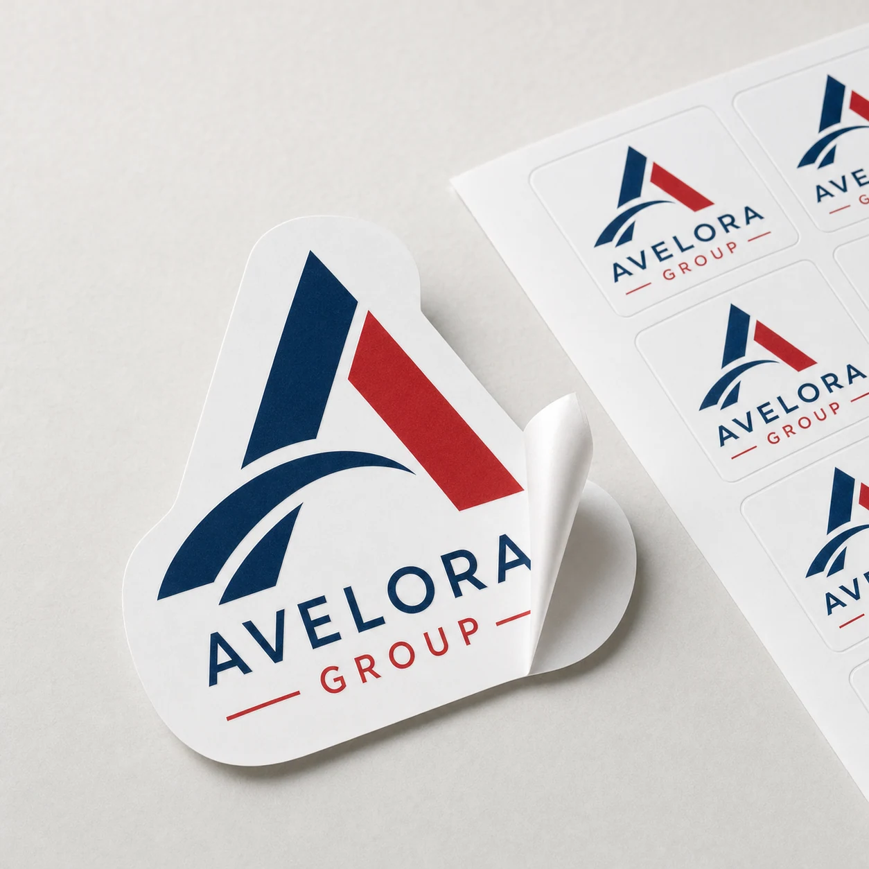 Stickers & labels — fictional-brand sample