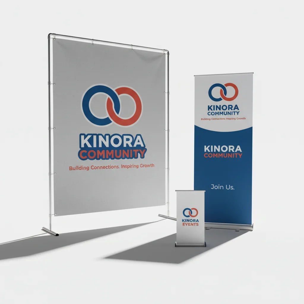 Banners, backdrops & retractable displays — fictional-brand sample