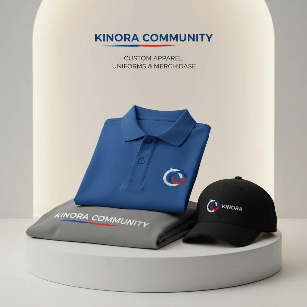 Polos, T-shirts & caps — fictional-brand sample