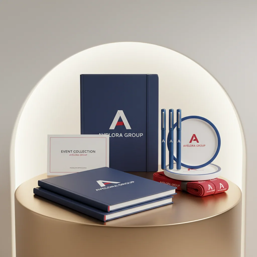 Event giveaways — fictional-brand sample