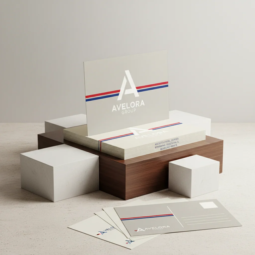 Postcards — fictional-brand sample