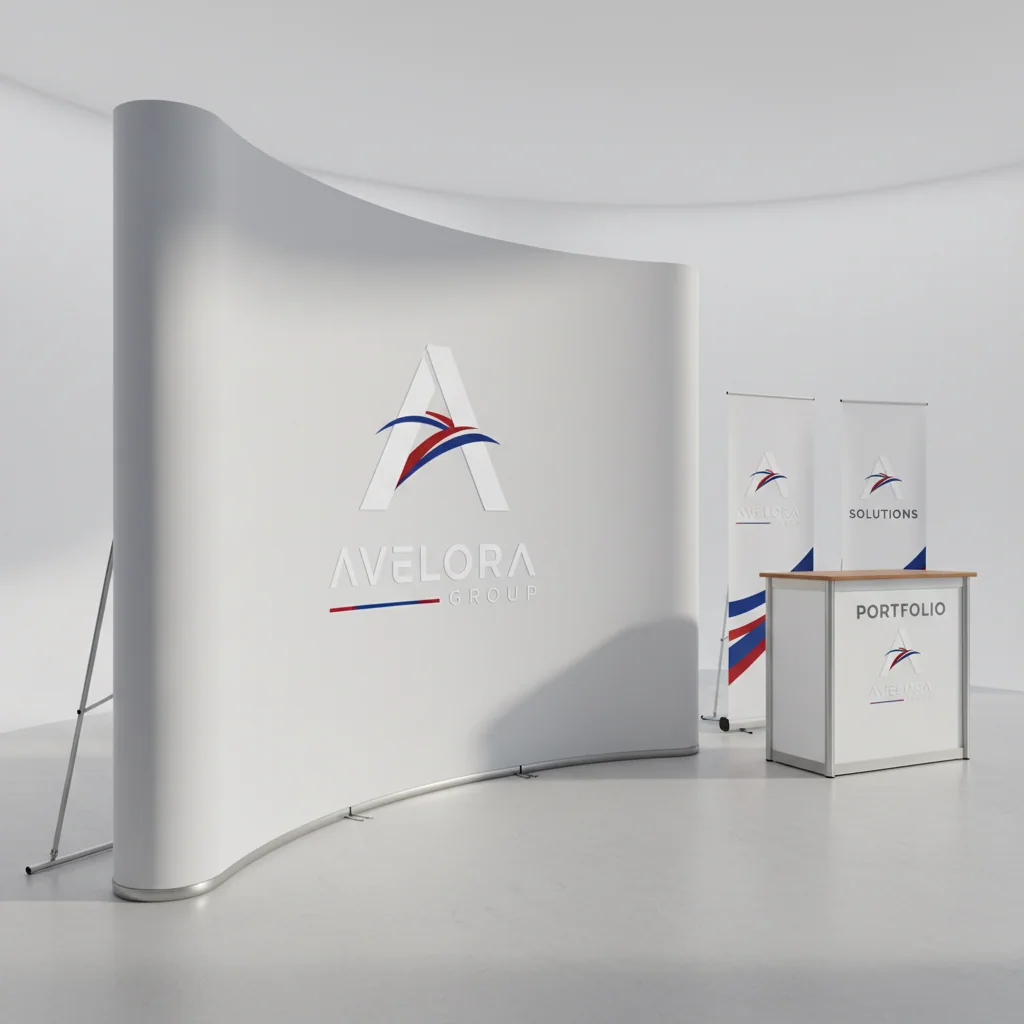 Tension-fabric displays — fictional-brand sample