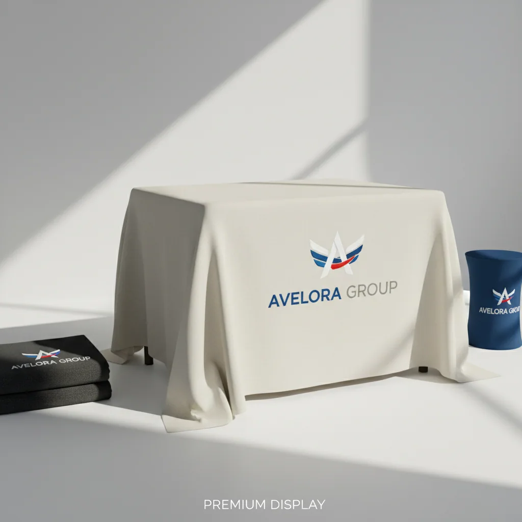 Table throws — fictional-brand sample