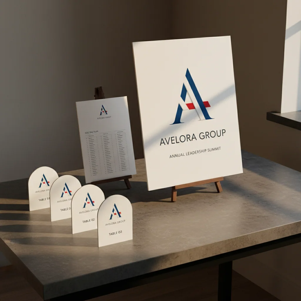Event signage — fictional-brand sample