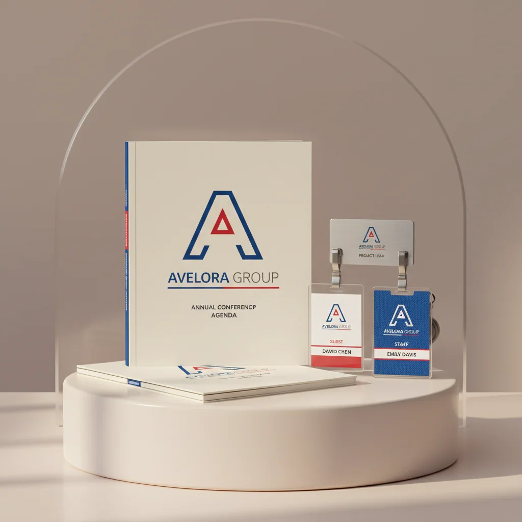 Programs & Variable Name badges — fictional-brand sample