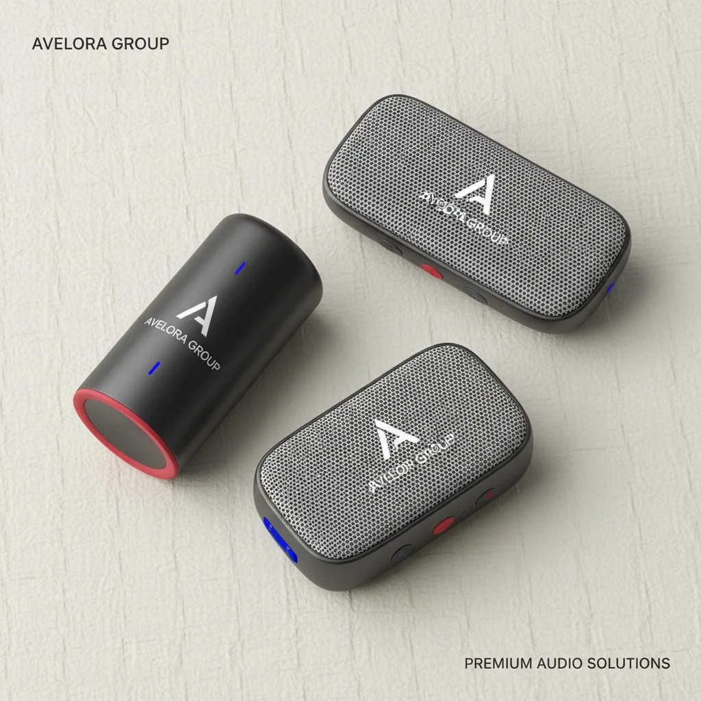 Compact Bluetooth speakers — fictional-brand sample