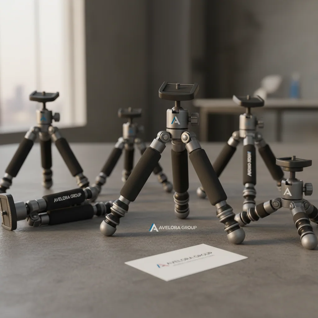 Mini phone tripods — fictional-brand sample
