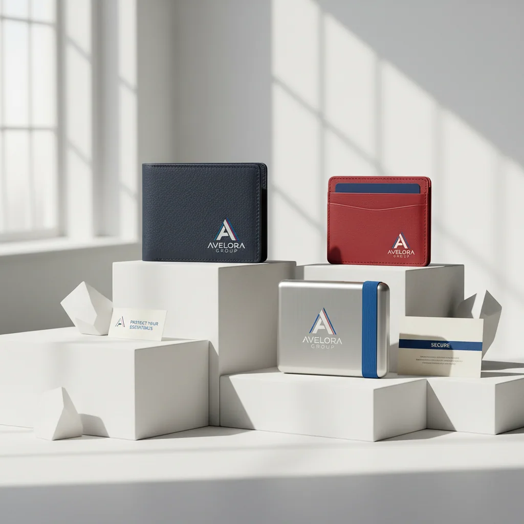 RFID-blocking wallets & card holders — fictional-brand sample