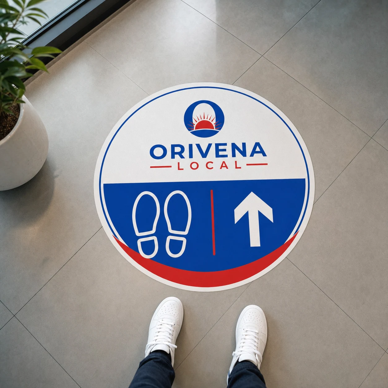 Floor graphics — fictional-brand sample