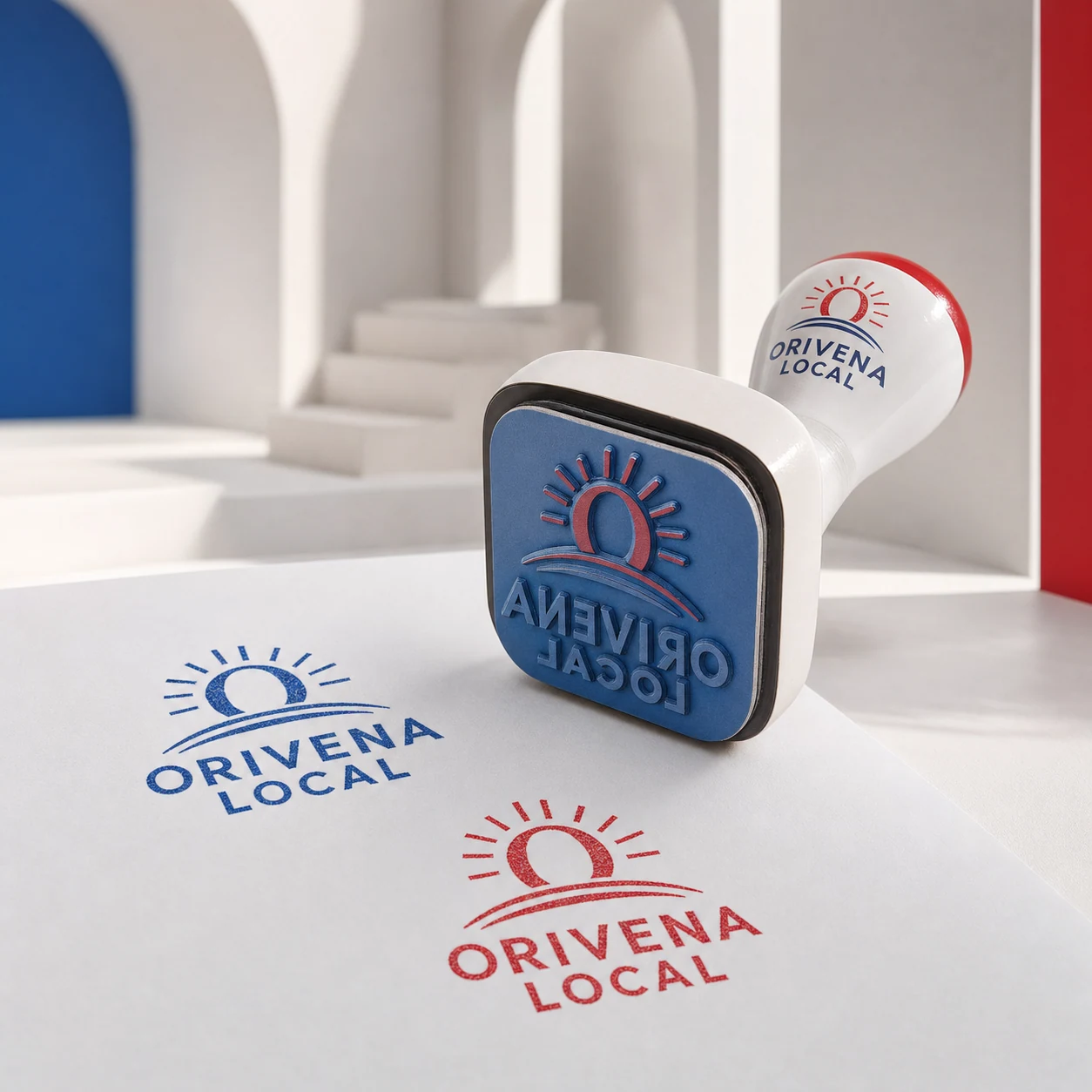 Custom rubber stamps — fictional-brand sample