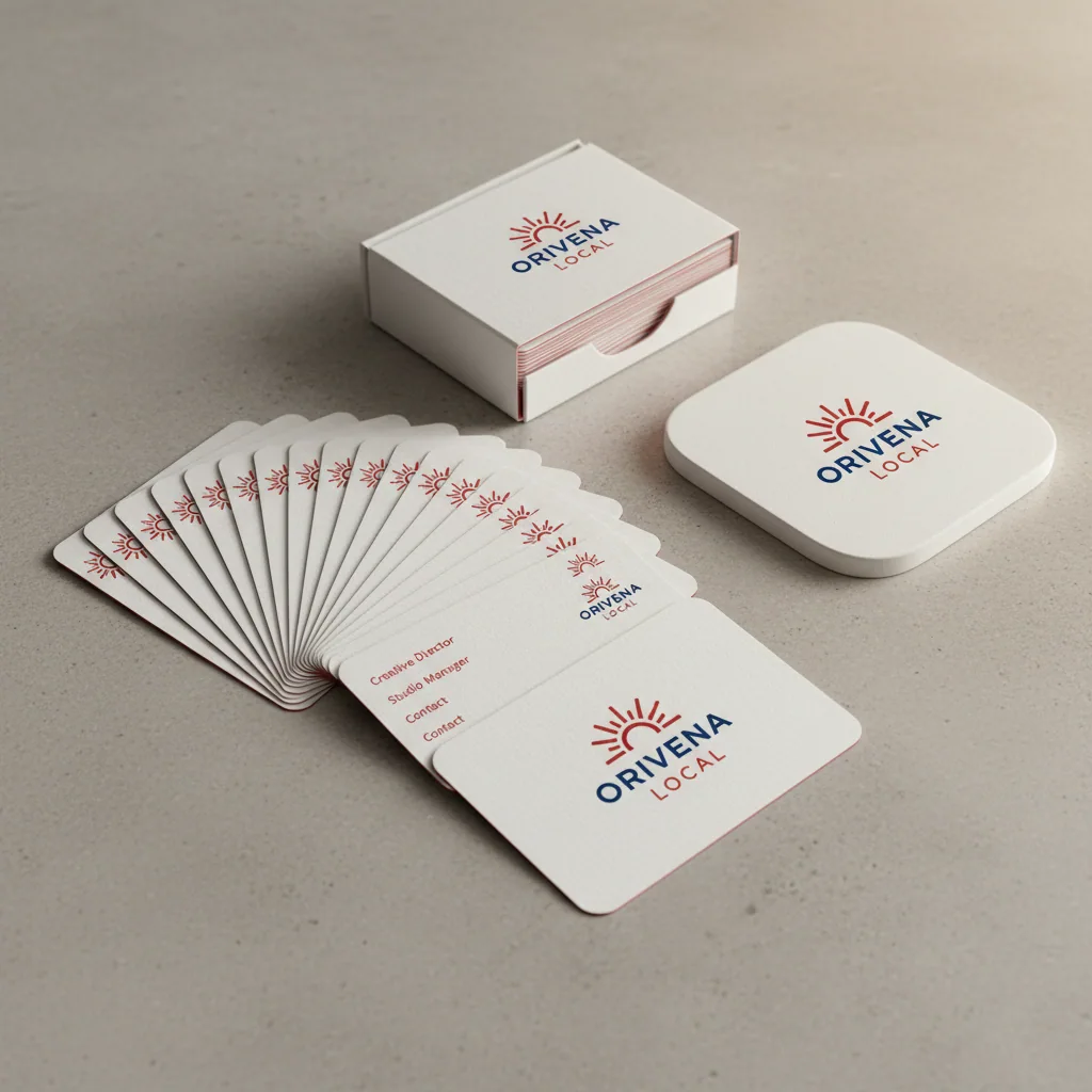Business cards — fictional-brand sample