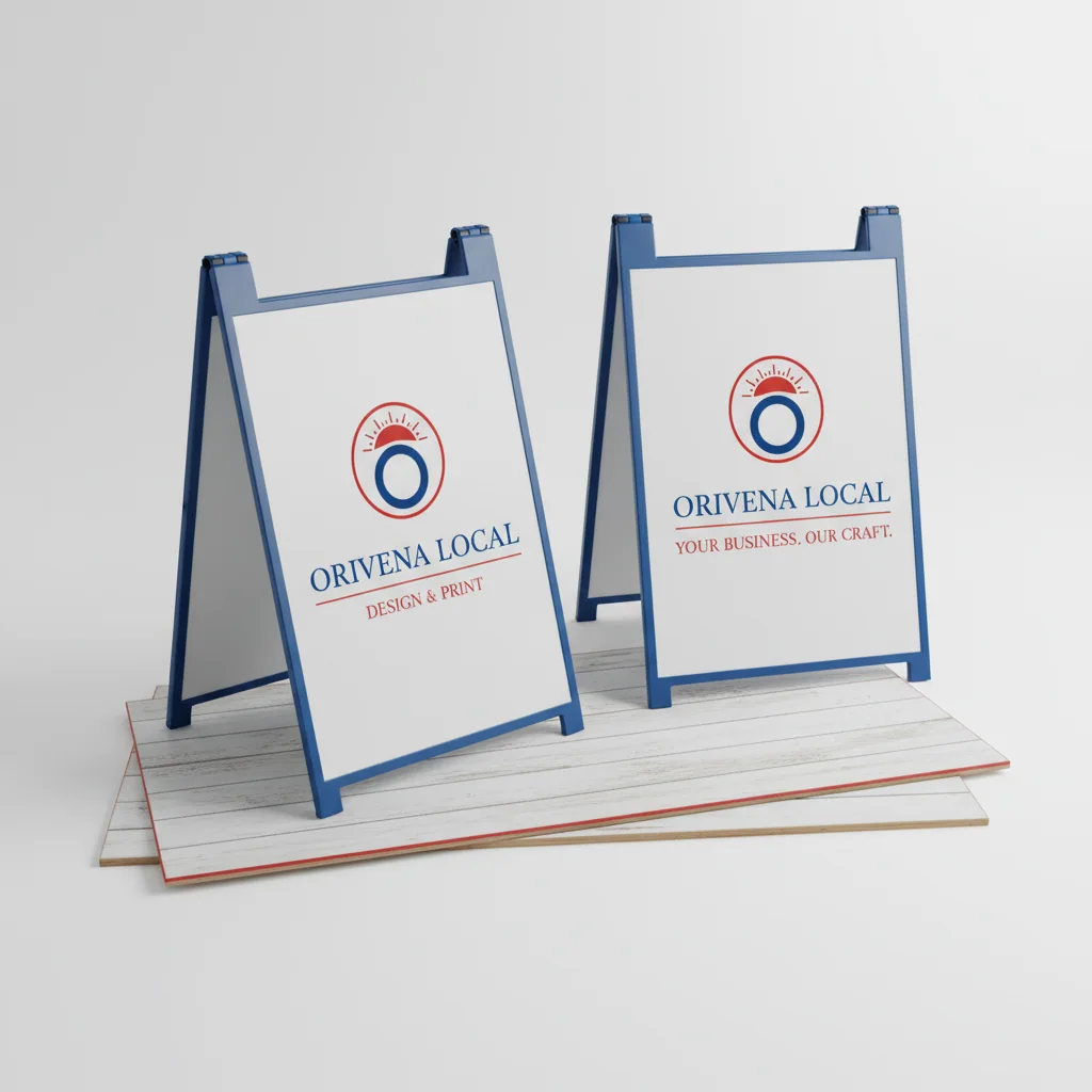 A-frame signs — fictional-brand sample